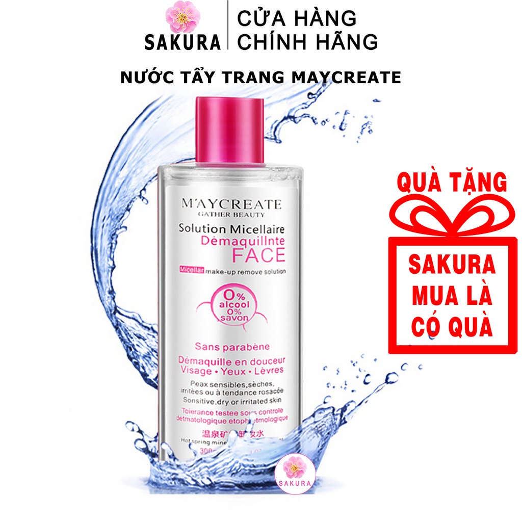 Nước tẩy trang Maycreate Gather Beauty Solution Micellaire Demaquillante Face nội địa trung SAKURA 300ml