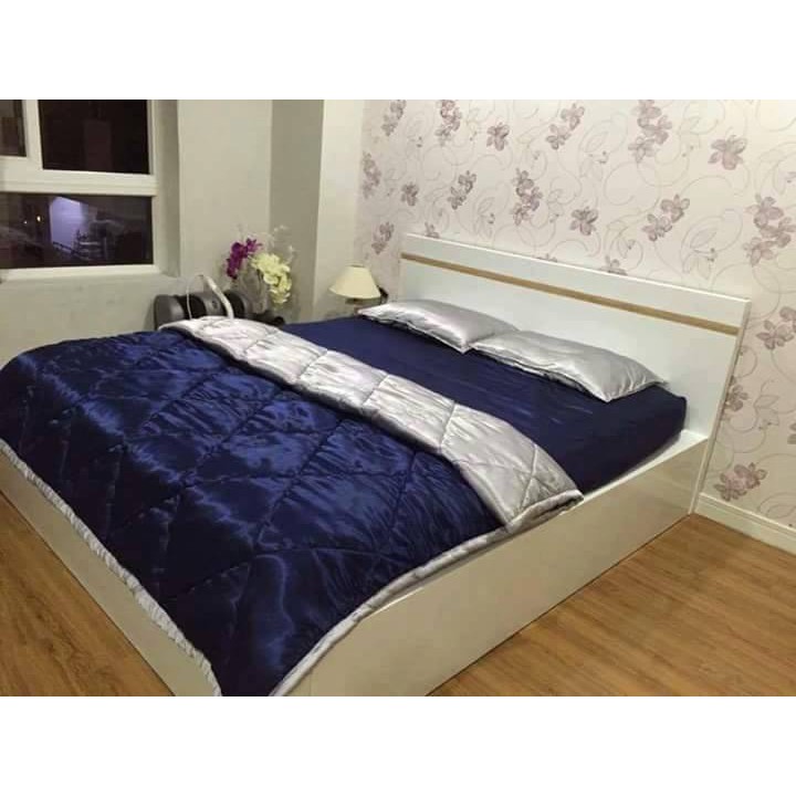 Sét chăn ga gối phi lụa cao cấp phối màu sang chảnh (chọn màu)