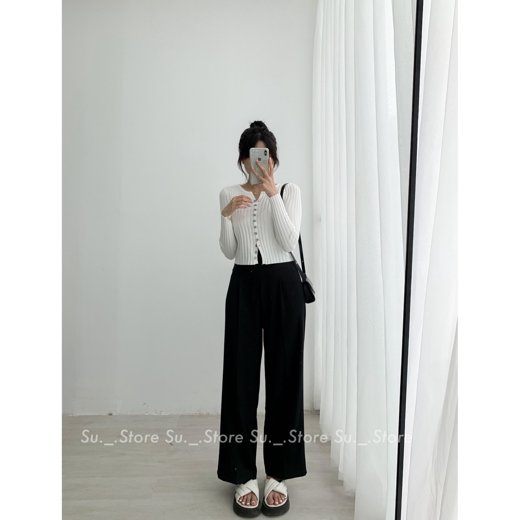 Quần culottes vải cúc lệch 2 túi trước giả Q439 SUSTORE