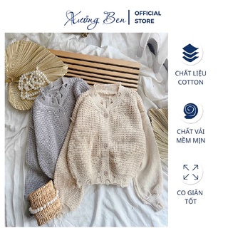 Áo khoác cardigan len thừng cá tính- áo croptop len form rộng hàng cao cấp