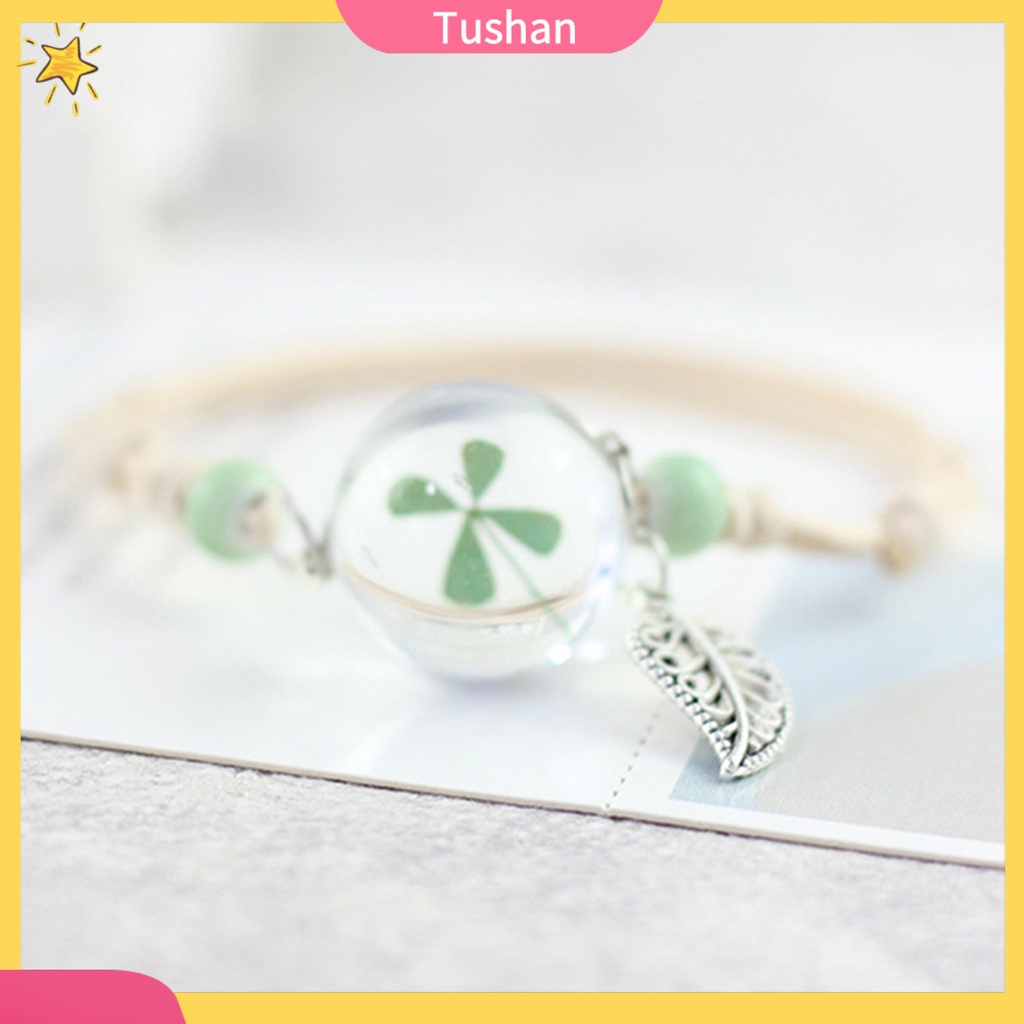 Vòng tay mặt hoa bồ công anh khô thời trang
