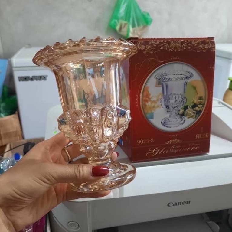 Lọ thuỷ tinh đựng phật thủ hoa VÀNG