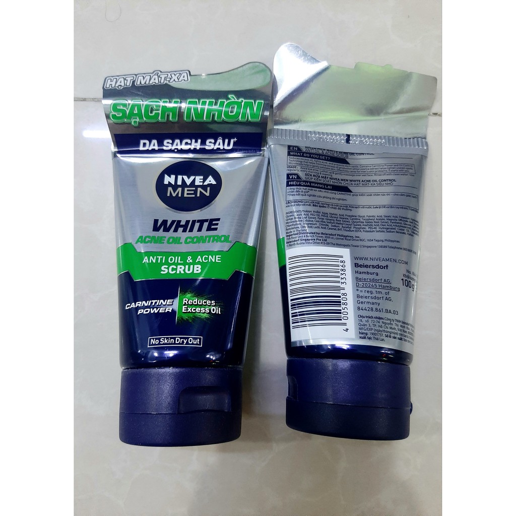 Sữa Rửa Mặt Nivea Men Anti Oil and Acne Scrub 100g