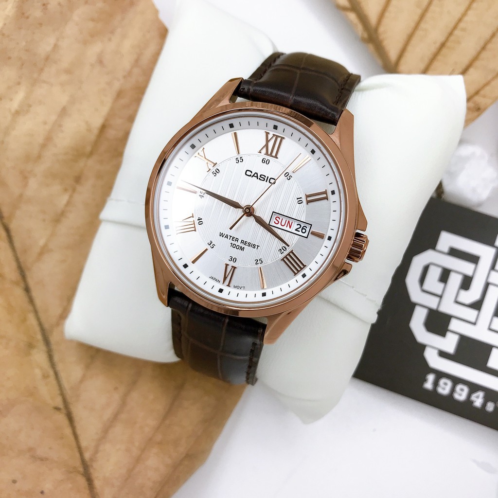 Đồng hồ nam Casio MTP-1384 / MTP-1384L-7A dây da thật chính hãng