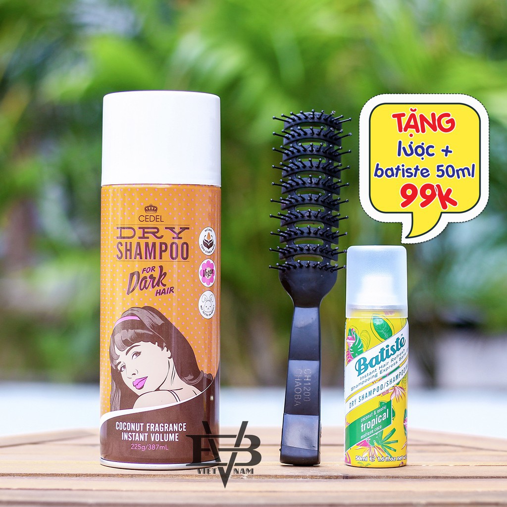 XẢ HÀNG  Dầu gội khô CEDEL Dry Shampoo + Tặng lược & Batiste 50ml $$$