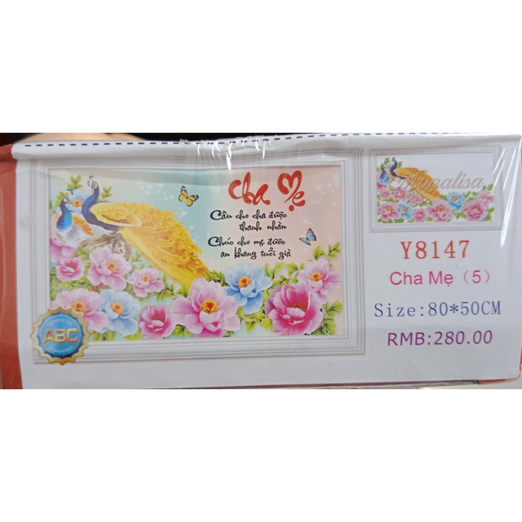 Tranh đính đá Cha Mẹ YN8147 (chưa đính)