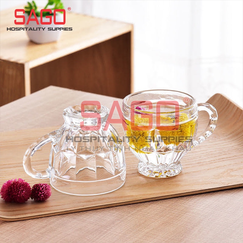 Ly Thủy Tinh , Cốc Thủy Tinh Có Quai Deli Tea glass | Tùy Chọn Dung Tích , Họa Tiết