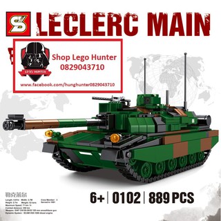 SY 0102 Army Modern War bộ đồ chơi lắp ráp Xe Tank AMX-56 LecLerc 889 chi tiết