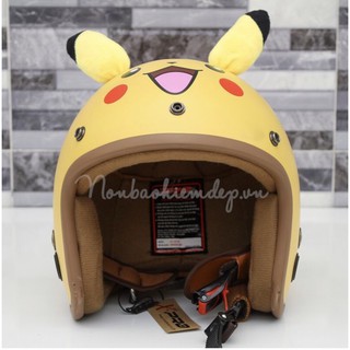 Nón Bảo Hiểm hình thú 3/4 (Pikachu, đôremon, heo hồng, cừu, gấu, panda..)