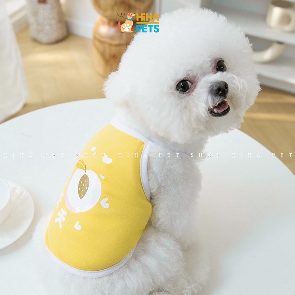 Áo Thun Ba Lỗ Cho Chó Mèo Vải Cotton Mát Mẻ Quần Áo Thú Cưng 2 Dây Mùa Hè Dễ Thương Hihapet.