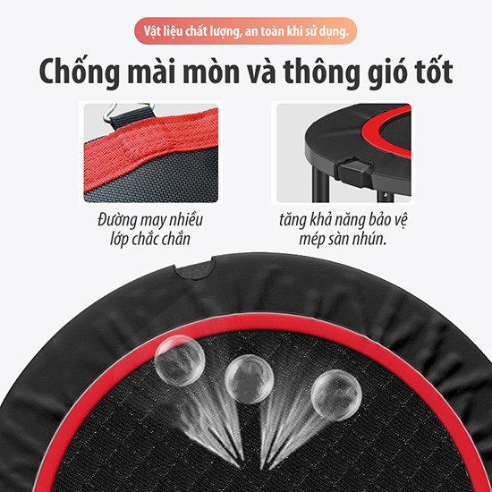 CHAIR19 TRAM - Sàn nhún cao cấp Trampoline 48 inch có tay vịn mẫu hót năm 2021