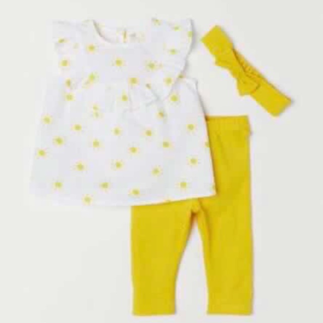 Set áo thô hoa vàng, legging