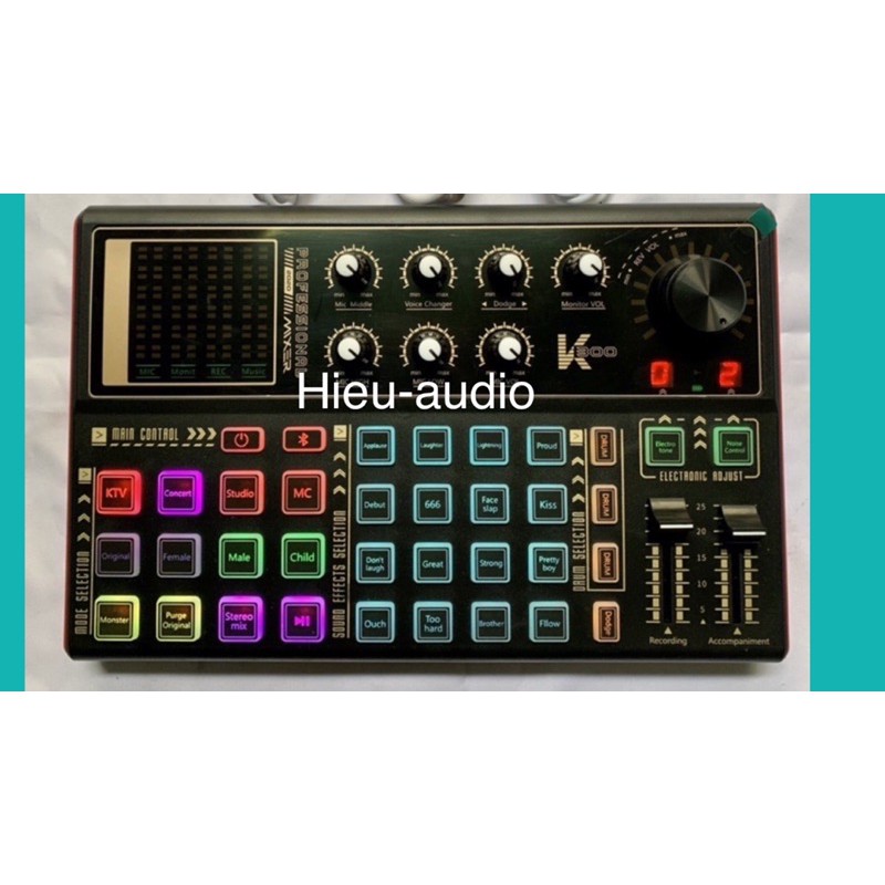 Sound card k300 có bluetooth auto tune hỗ trợ các mic thu âm livestrea-hát Bigo, Tik Tok, Facebook