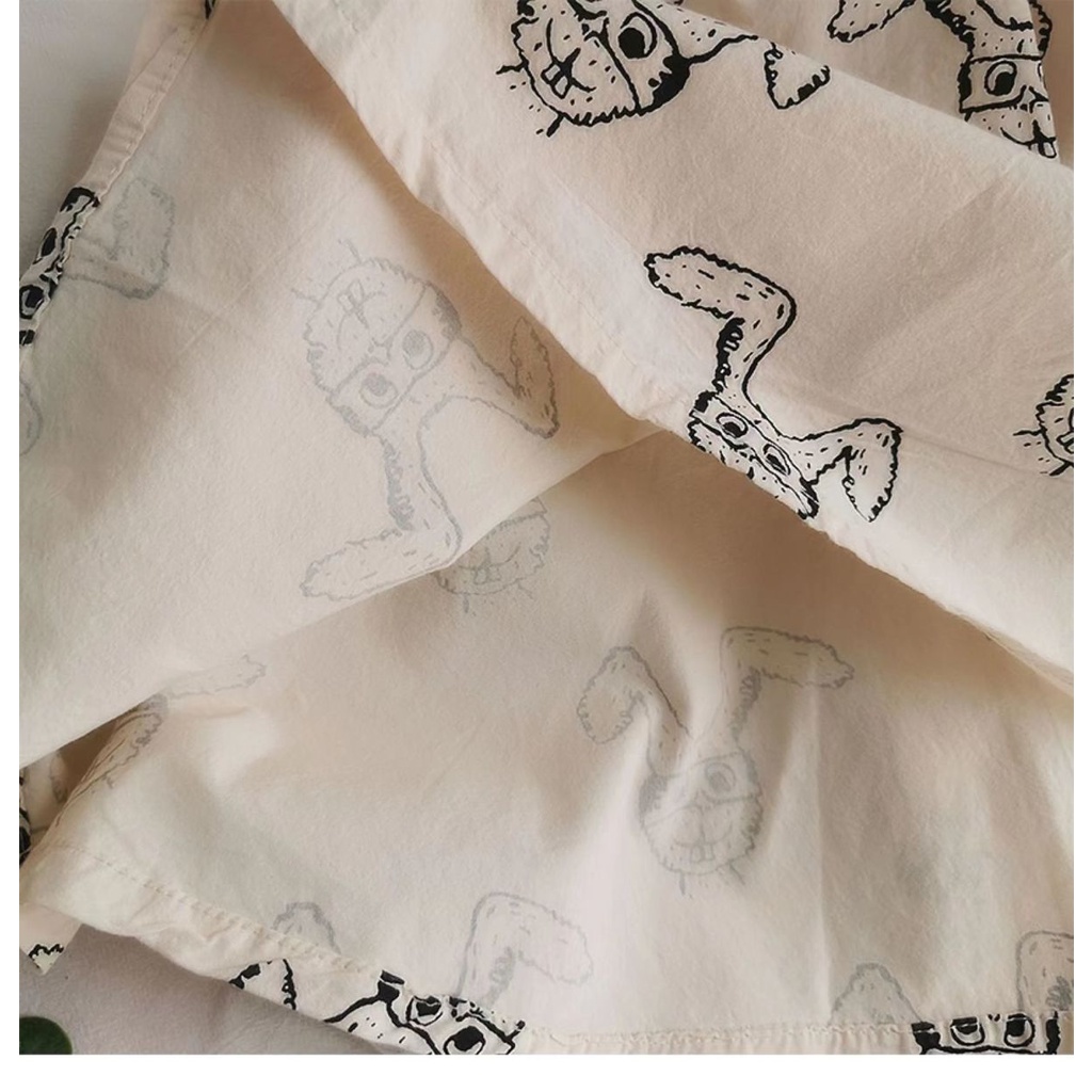 Đầm Tay Ngắn In Họa Tiết Hoạt Hình Phong Cách Hàn Quốc Thời Trang Mùa Hè Xinh  2022 Xắn Cho Bé Gái