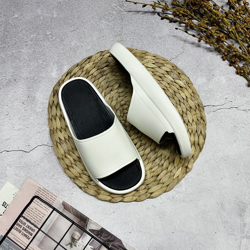 Dép quai ngang thời trang unisex phối màu đơn giản trẻ trung siêu êm chân đi nước thoải mái - TT394