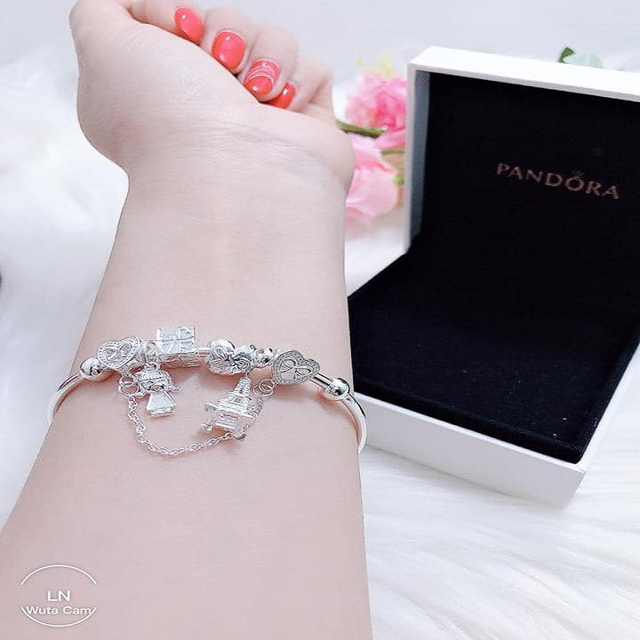 Vòng tay nữ kiểu Pandora bạc ta siêu đẹp