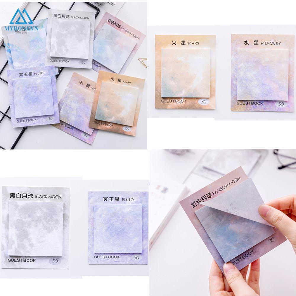Giấy Dán Ghi Chú Hình Trăng / Hành Tinh / Trái Đất / Vũ Trụ Nhiều Màu Sắc Sáng Tạo Galaxy