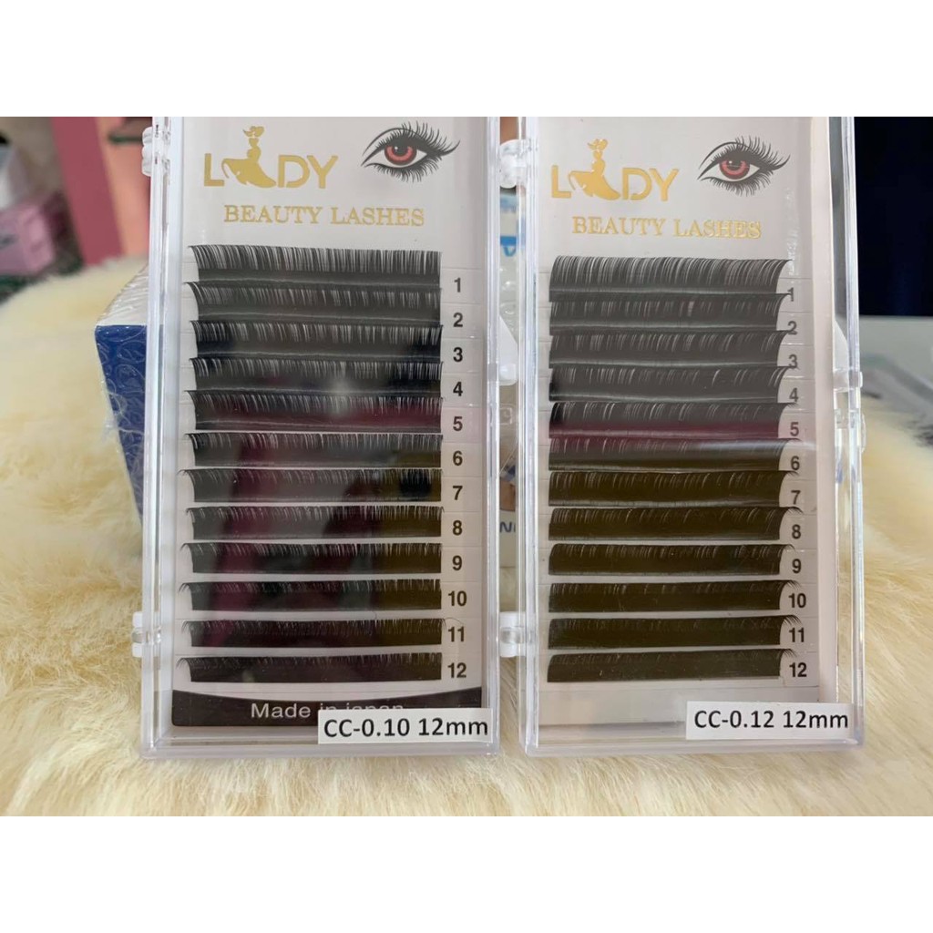 Mi Khay Lady Độ Cong C/CC Volumn Classic Tạo Fan Nối Mi Đủ Các Độ Dày Dài - Lẻ 1 Khay