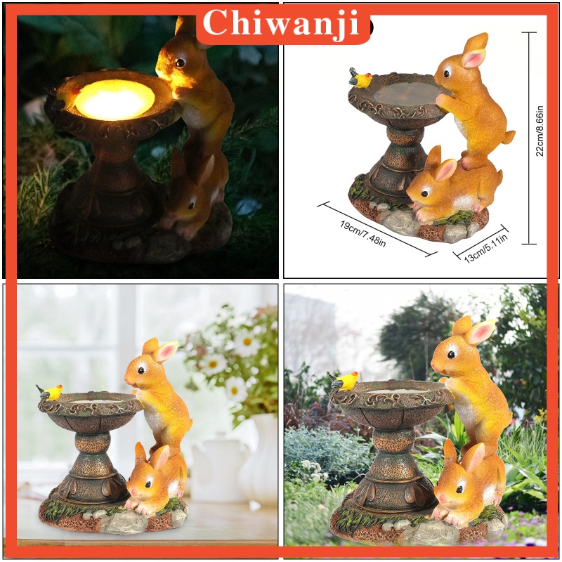 Đồ trang trí Chú Thỏ Có Đèn LED Sử Dụng Năng Lượng Mặt Trời Trang Trí Sân Vườn
