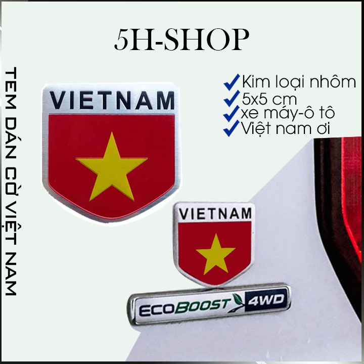 Tem dán phụ kiện xe máy, oto hình lá cờ việt nam phụ kiện không thể thiếu trong việc trang trí cho xế yêu.P57