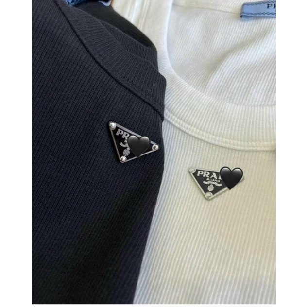 ANU21 - SET 2 ÁO BA LỖ NỮ COTTON LOGO PRADA