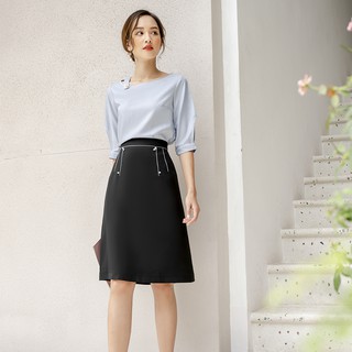 Áo sơ mi nữ cổ thuyền_OLLY_OBA20.007