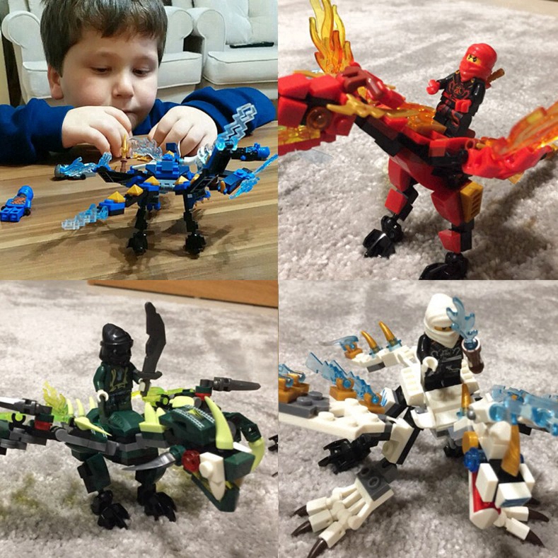 Bộ đồ chơi lego xếp hình ninja cưỡi rồng độc đáo cho trẻ em