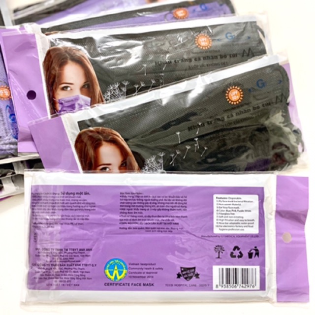 KHẨU TRANG Y TẾ ĐEN - Chính hãng G.Y Medical (Túi 5 cái) | BigBuy360 - bigbuy360.vn