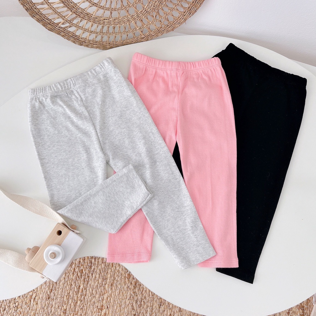 Set 4 Quần legging trơn bé gái