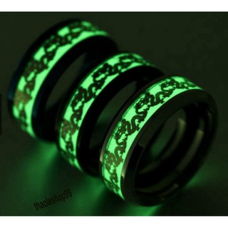 Nhẫn hợp kim phát sáng trong bóng tối độc đáo-Nhẫn Nam Titan Phát Sáng Trong Đêm (GIAO MẪU NGẪU NHIÊN)