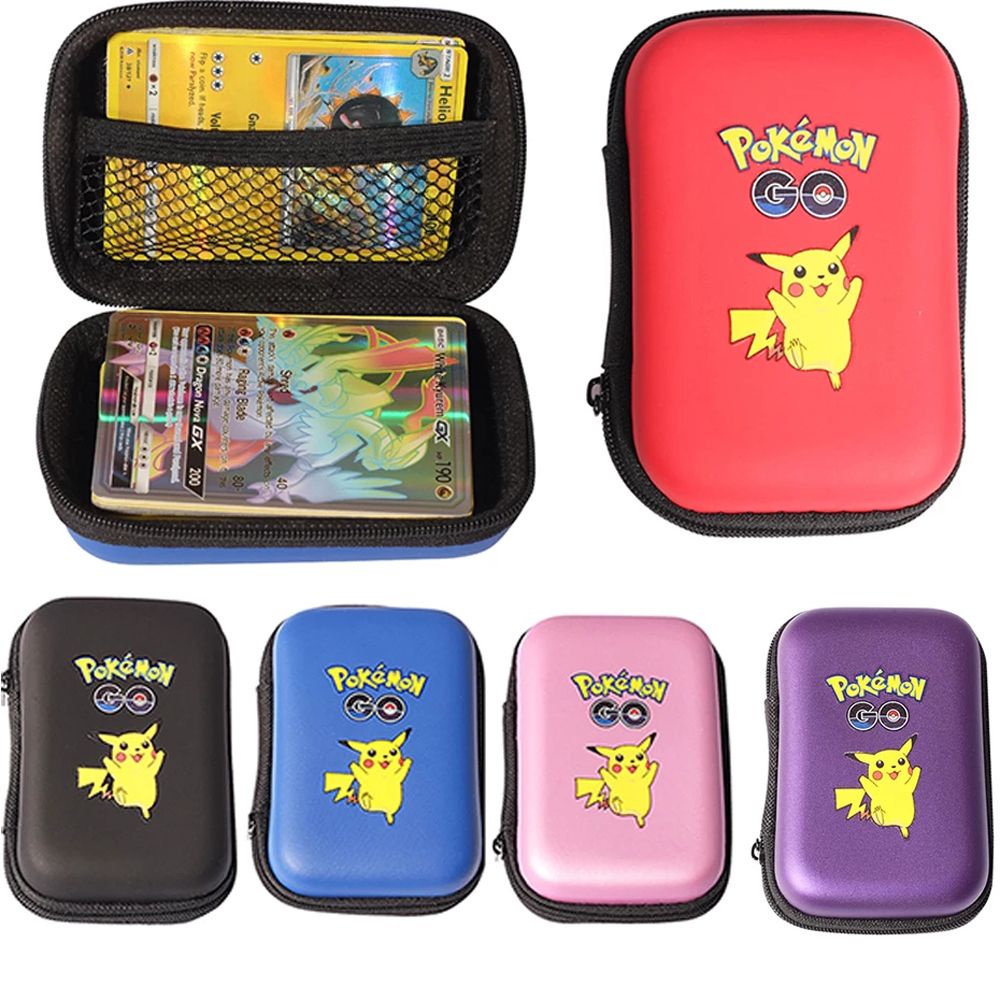 VANES1 Gx MEGA Cards Pokemon Cards Holder Game Cards Album Game Cards Holder Pikachu Cards Album Pokemons Toys Data Cable Case Earphone Storage Box Hard Case Pikachu Game Cards Collection Box Game Cards Book/Multicolor