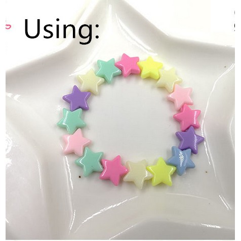 Set 30 hạt nhựa ngôi sao 13mm nhiều màu sắc làm trang sức thủ công