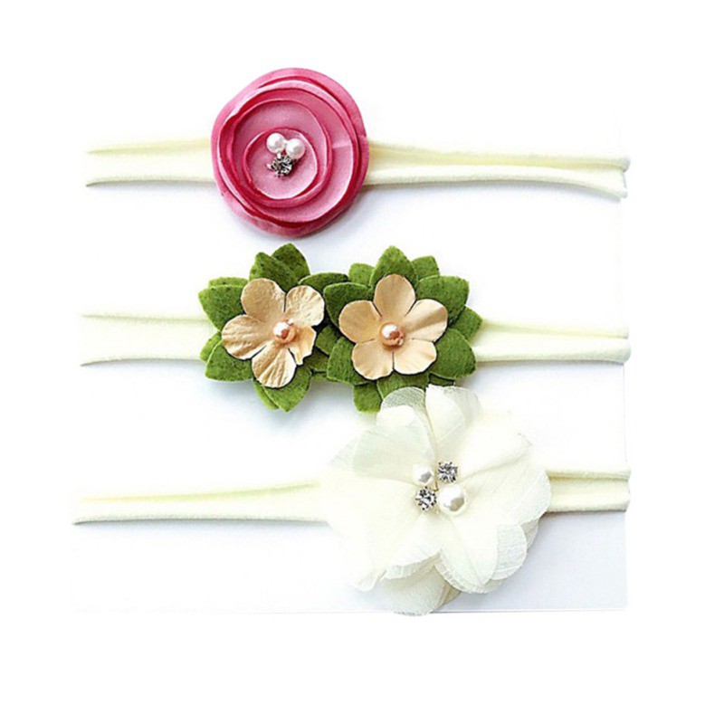Bộ 3 thun buộc tóc hình hoa xinh xắn cho bé gái