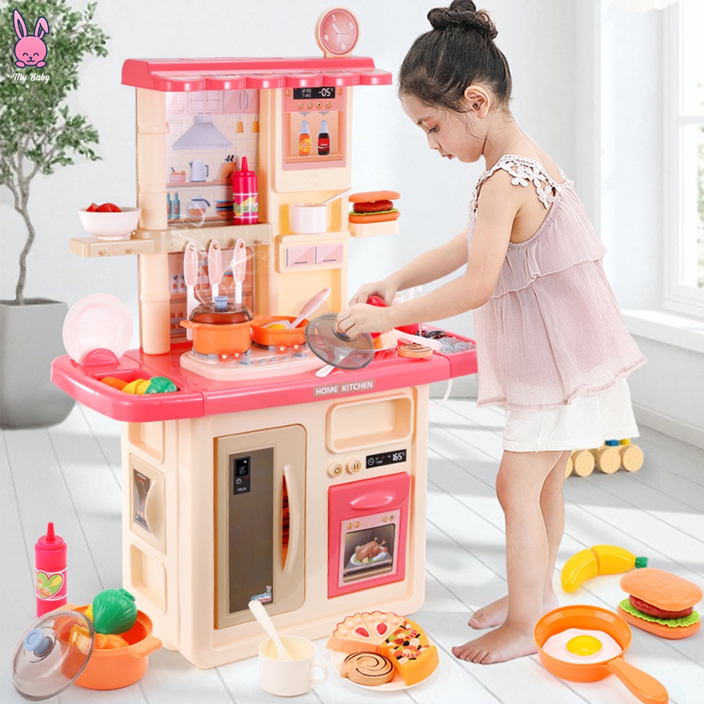 Bếp trẻ em đồ chơi có đèn và nhạc, Mô phỏng đồ dùng nhà bếp nấu ăn, Trẻ em 2 đến 8 tuổi, Mybaby