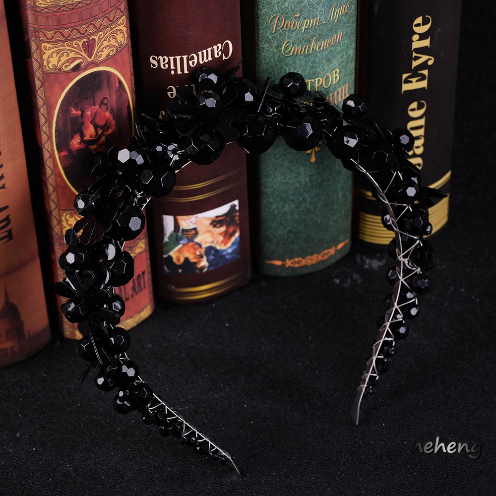 Băng Đô Cài Tóc Đính Hạt Thủy Tinh Màu Sắc Đơn Giản Cho Cô Dâu