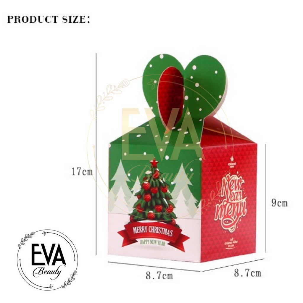 Combo 5 Hộp Giấy Đựng Quà Giáng Sinh / Hộp Quà Noel Hoạt Hình Xinh Xắn Nhiều Mẫu M2014