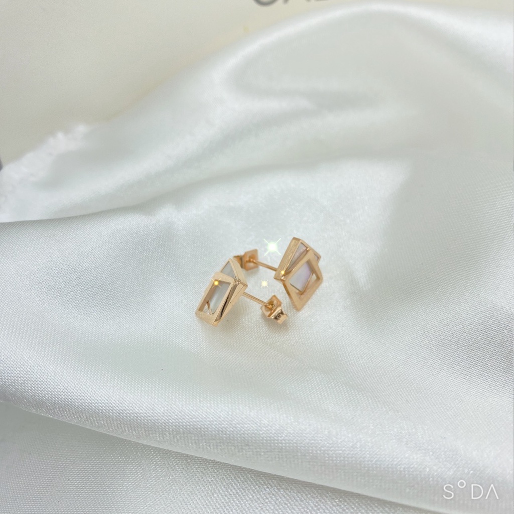 Bông tai nữ titan 2 màu - Cam kết không bay màu