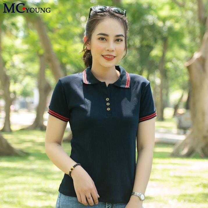 Áo thun nữ có cổ đẹp màu xanh tím than AP169 MC Young . .