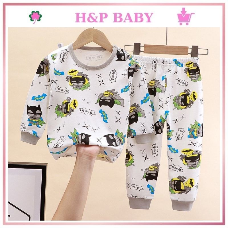 Bộ cotton dài tay cho bé 0 - 7 tuổi HPkids kiểu dáng Hàn Quốc.