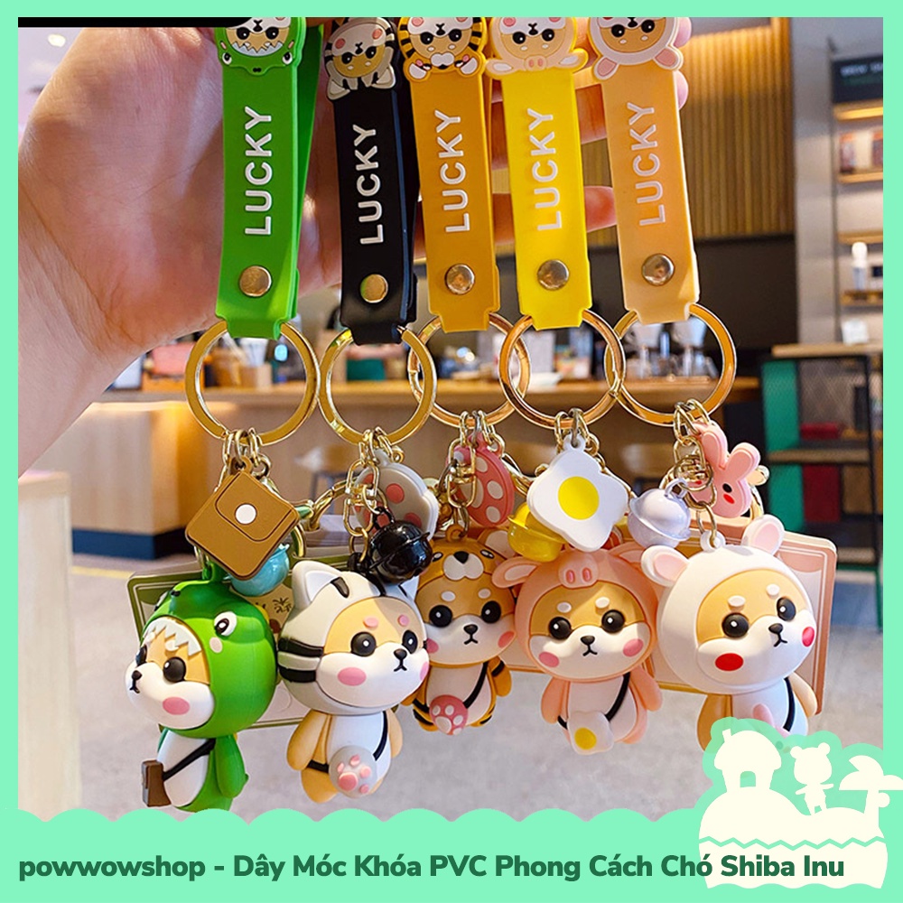 [Sẵn VN - Hỏa Tốc] Dây Móc Khóa Chuôg PVC Kiểu Dáng Chó Shiba Ino Cute Mang Túi