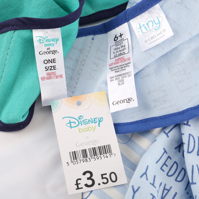 Yếm ăn dặm cho bé Disney/George/Tu xuất dư