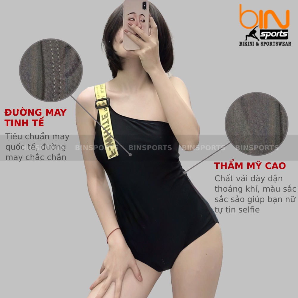 Bộ Bơi Nữ Một Mảnh Lệch Vai Sexy Mặc Đi Biển Freesize Bin Sports BHV121