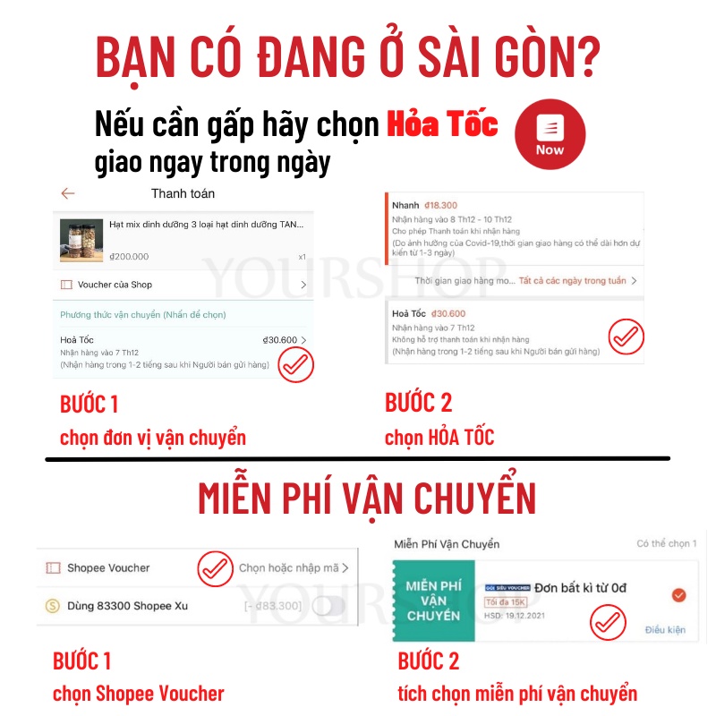 Hạt Dinh Dưỡng Mix 5 Yourshop - Hạt macca, hạt điều, hạnh nhân, óc chó vàng, nho