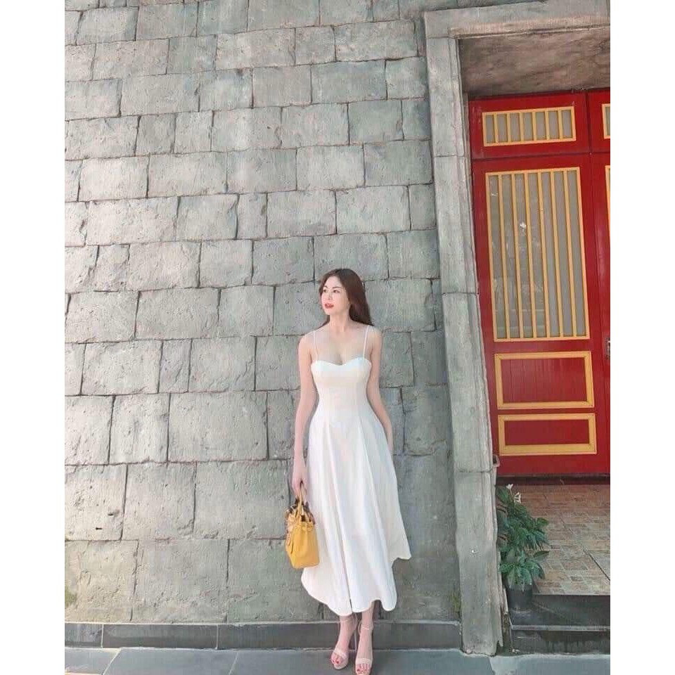Đầm maxi 2 dây có mút ngực 3 màu