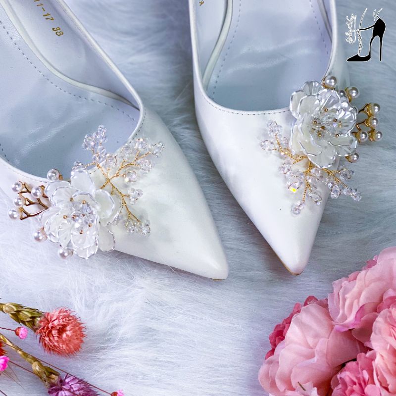 Giày cưới Elie_Bạch Ngọc Hoa _ Miễn phí khắc tên trên giày