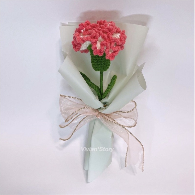 Hoa cẩm chướng handmade bằng len làm quà tặng hoặc trang trí-Oder 3ngày