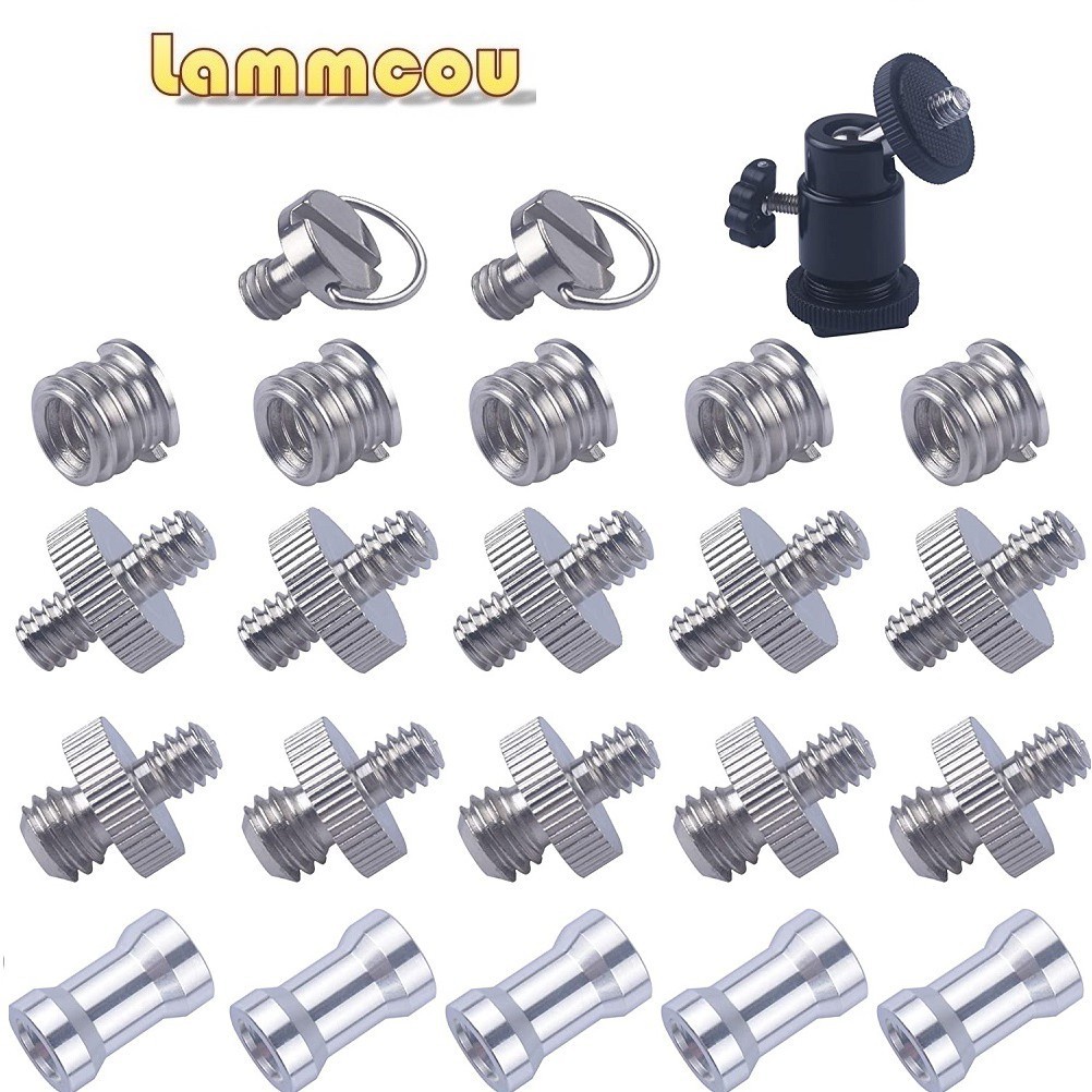 Set 23 vít máy ảnh LAMMCOU chuyển đổi từ 1/4inch sang 3/8inch ren gắn đầu bi dành cho giá đỡ ba chân