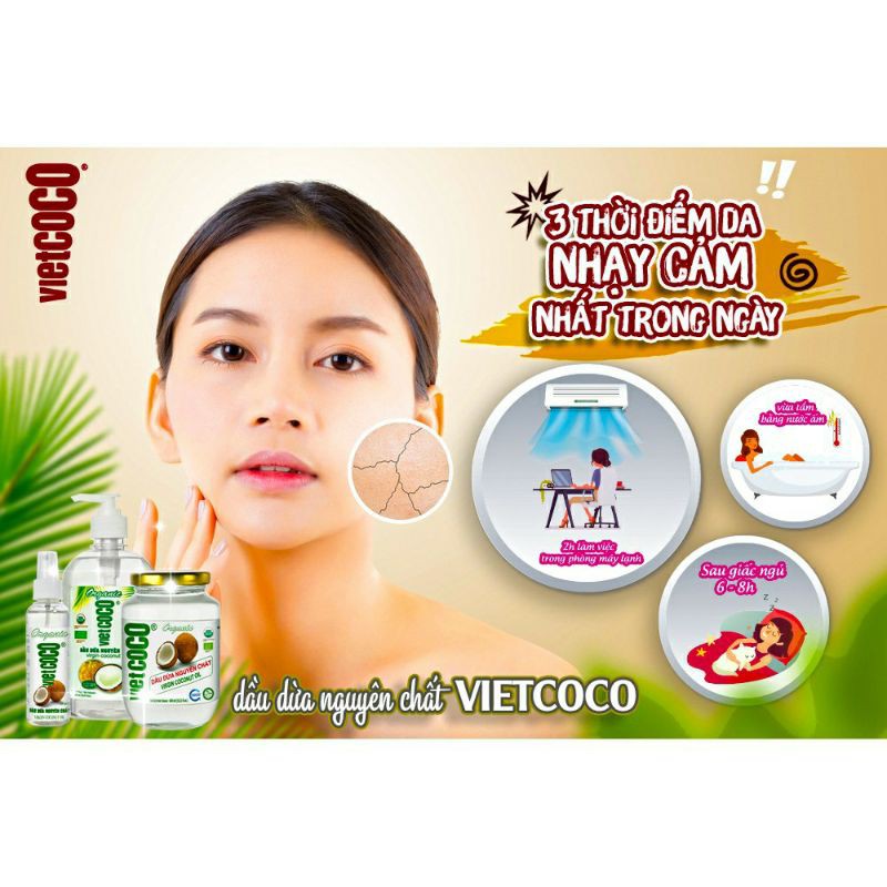 Dầu dừa nguyên chất Vietcoco hũ thủy tinh 200g
