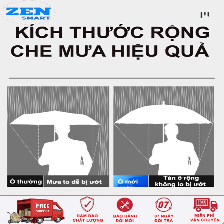 Dù Ô Tô Gấp Ngược Tự Động Đóng Mở 2 Chiều Cao Cấp