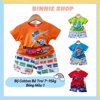 Đồ bộ bé trai quảng châu xuất hàn Quần áo trẻ em BINNIE SHOP chất thun cotton cho bé trai từ 7-15kg (0-3 tuổi) BTN1